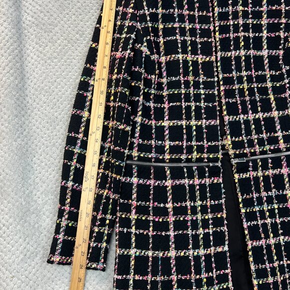 Carlisle Womens Tweed Convertible Zip-Off Coat Jacket Chanel-Inspired Grid Sz 6 - Picture 10 of 16